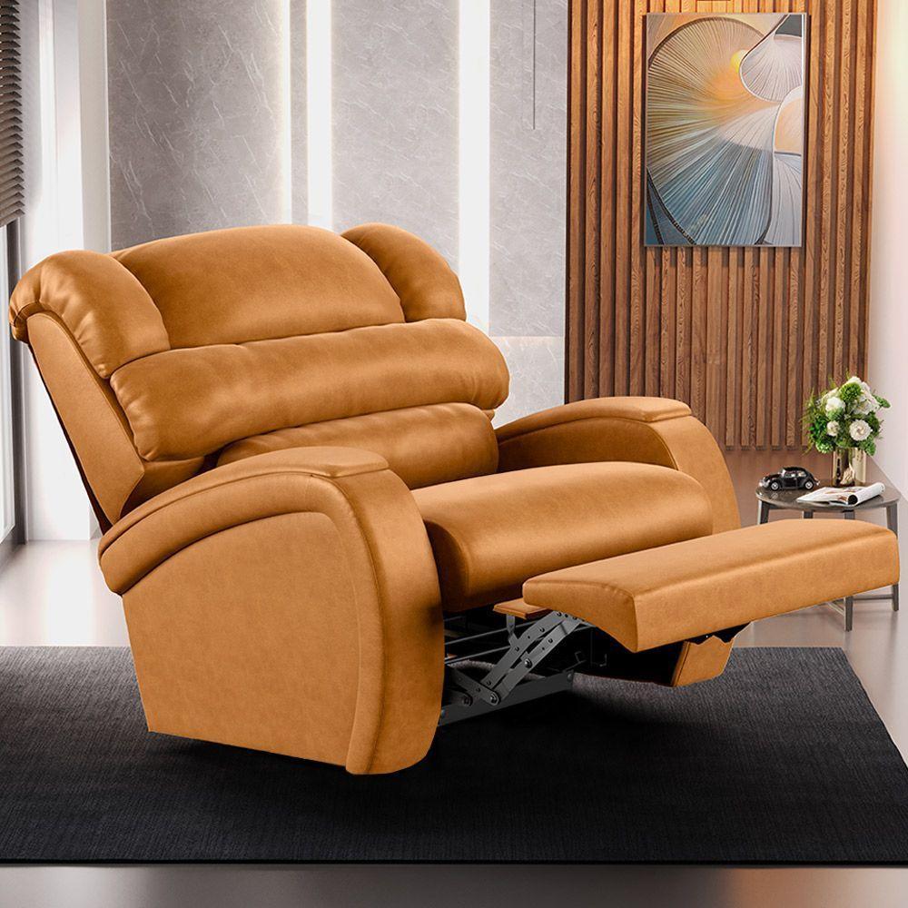 Poltrona Do Papai Reclinável Napoli Manual Gatilho Pu Whisky Fh1 - D\'rossi - 7