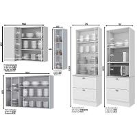 Cozinha Modulada Henn 14pçs (3 Armários + 4 Balcões + 1 Paneleiro + 6 Complementos) C14P02 Cinza - 7