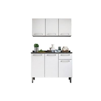 Cozinha Compacta Evidence com Armário e Balcão em Aço 120cm Branco