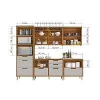 Cozinha Modulada Completa Imperatriz 5pçs 2 Balcões 2 Aéreos+ Torre Quente Freijo/Grafite - 3