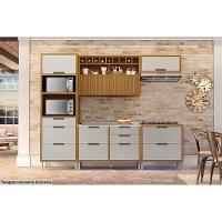 Cozinha Modulada Completa Imperatriz 5pçs 2 Balcões 2 Aéreos+ Torre Quente Freijo/Grafite - 4