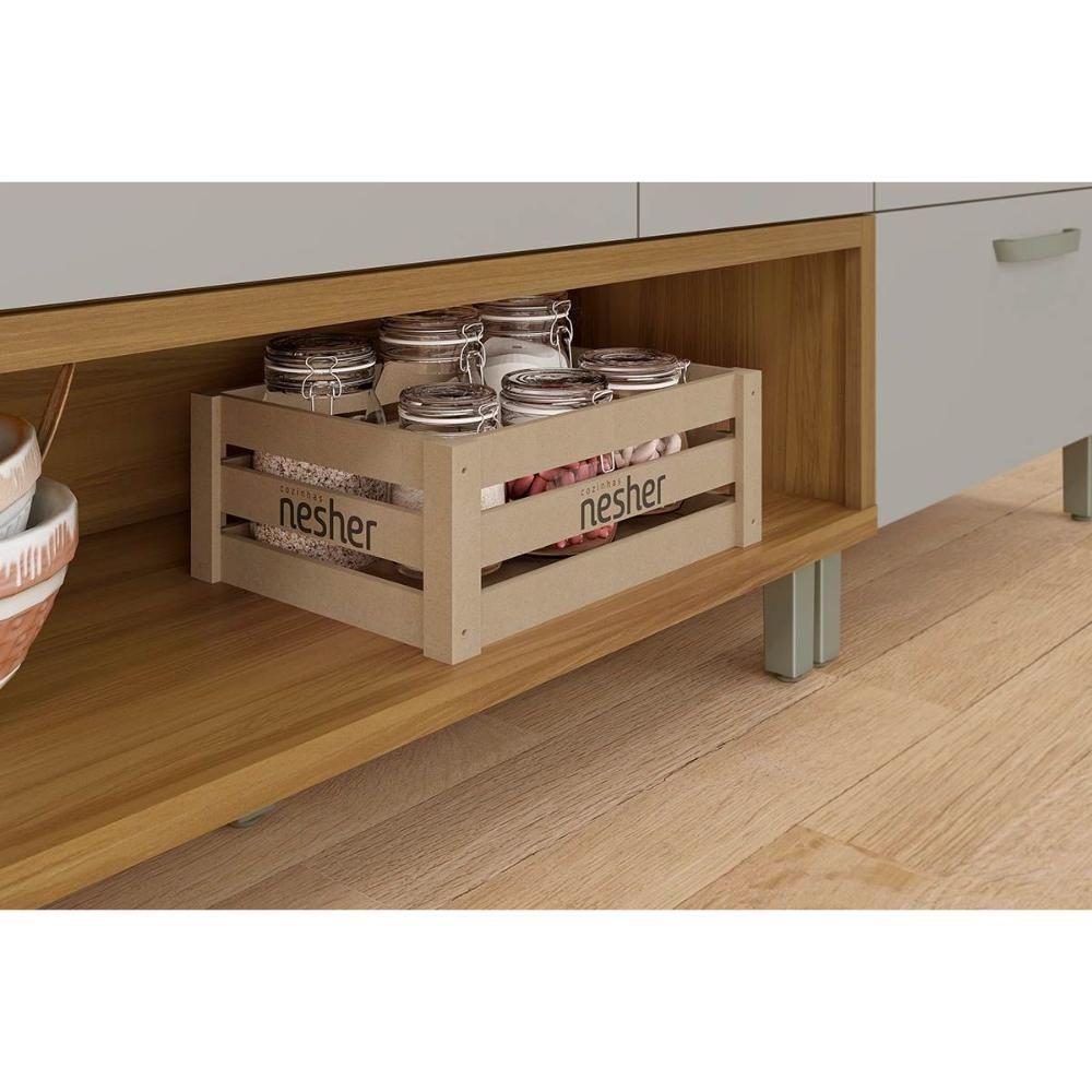 Cozinha Modulada Nesher Princesa 5pçs (1 Armário + 2 Balcões + 2 Paneleiros) C5P22 Freijo/Grafite - 7