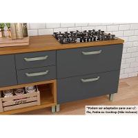 Cozinha Modulada Nesher Princesa 5pçs (1 Armário + 2 Balcões + 2 Paneleiros) C5P22 Freijo/Grafite - 5