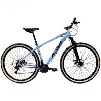 Bicicleta Aro 29 Ksw Xlt Alumínio 27v Freio Disco Mecânico Garfo Suspensão Pneu Faixa - Azul Tam.21 - 1