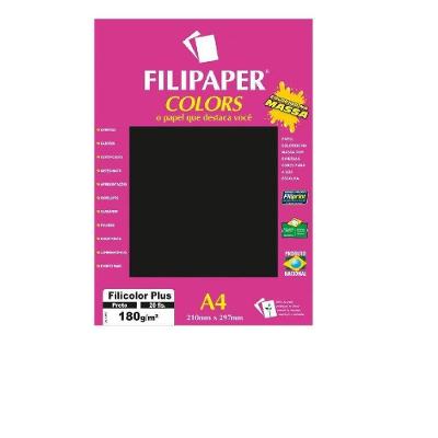 Bloco Papel A4 Filipaper Colors 180g 20 Folhas Preto
