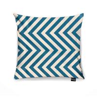 Capa para Almofada Tecido Estampado Zig Zag Azul Turquesa - 1