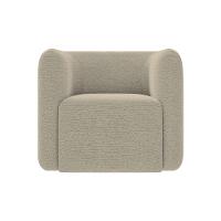 Poltrona Decorativa Sala De Estar Trinidad Base Fixa Bouclê Bege G33 - Gran Belo - 6