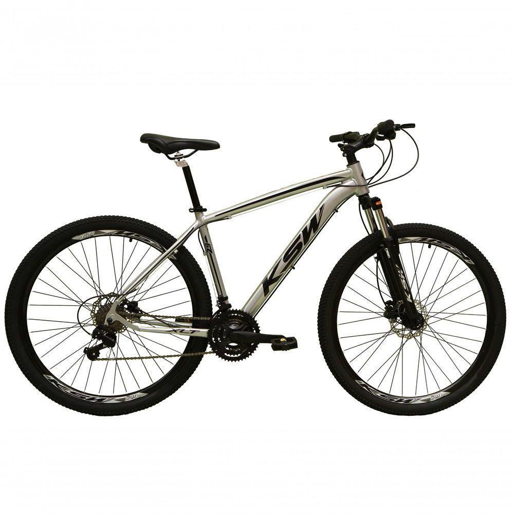 Bicicleta Aro 29 Ksw Xlt Alumínio 27v Freio Disco Mecânico Garfo Suspensão - Prata Tam.21 - 1