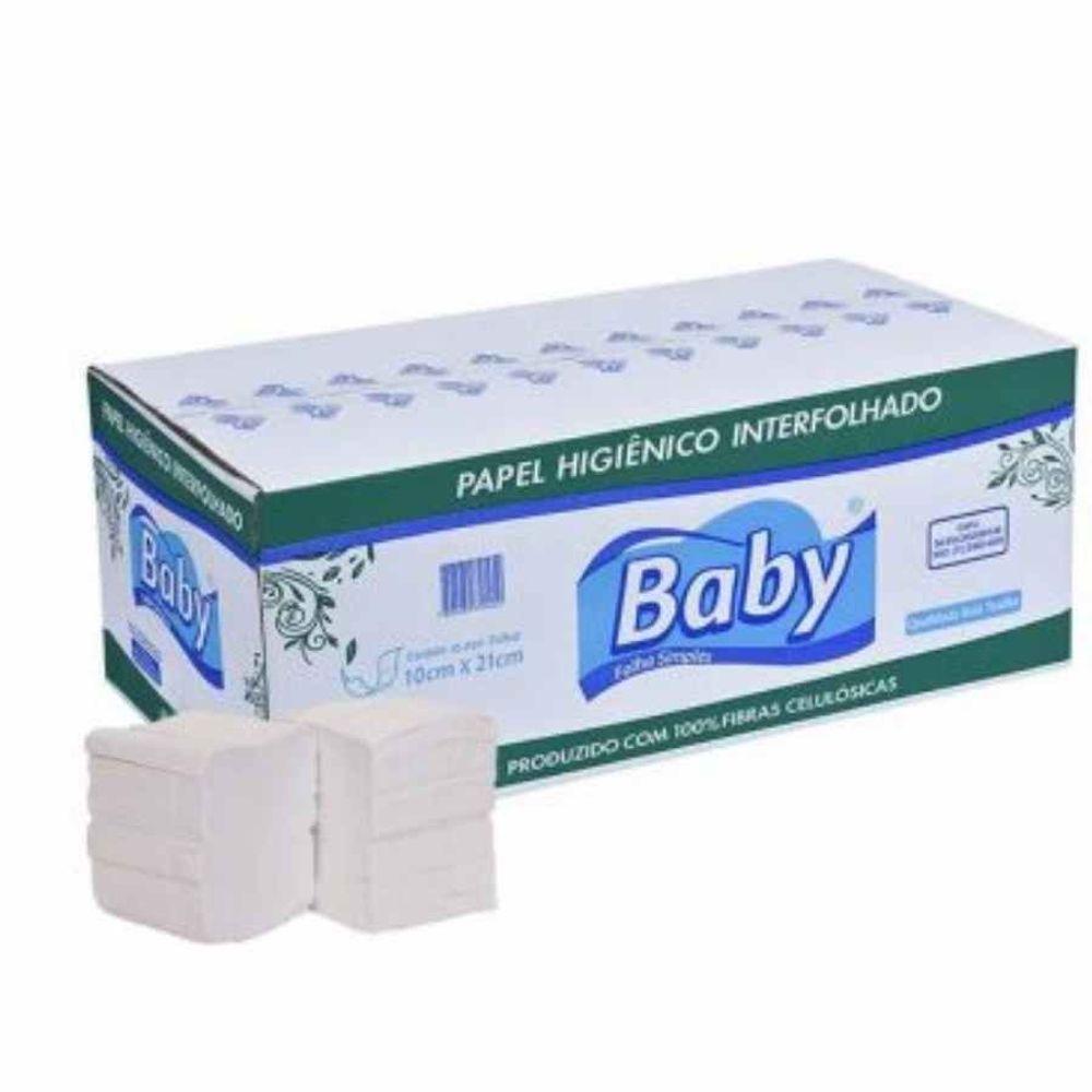 Papel Higienico Interfolhado Folha Simples 100% Celulose Com 10000 Baby - 1