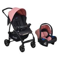 Travel System Burigotto Carrinho De Bebê Com Bebê Conforto Ecco + Touring X Rosa U - 1