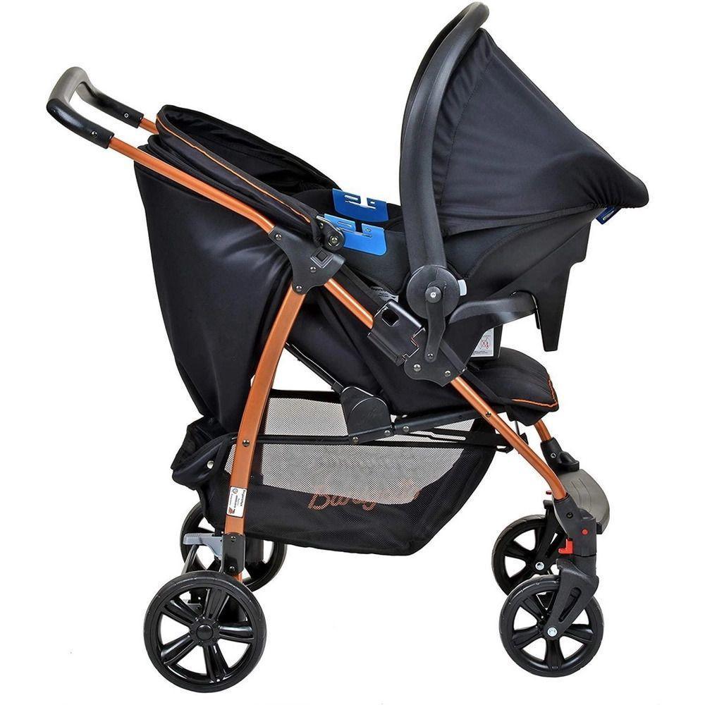 Travel System Burigotto Carrinho de Bebê com Bebê Conforto Ecco + Touring X Preto com Cobre - 4