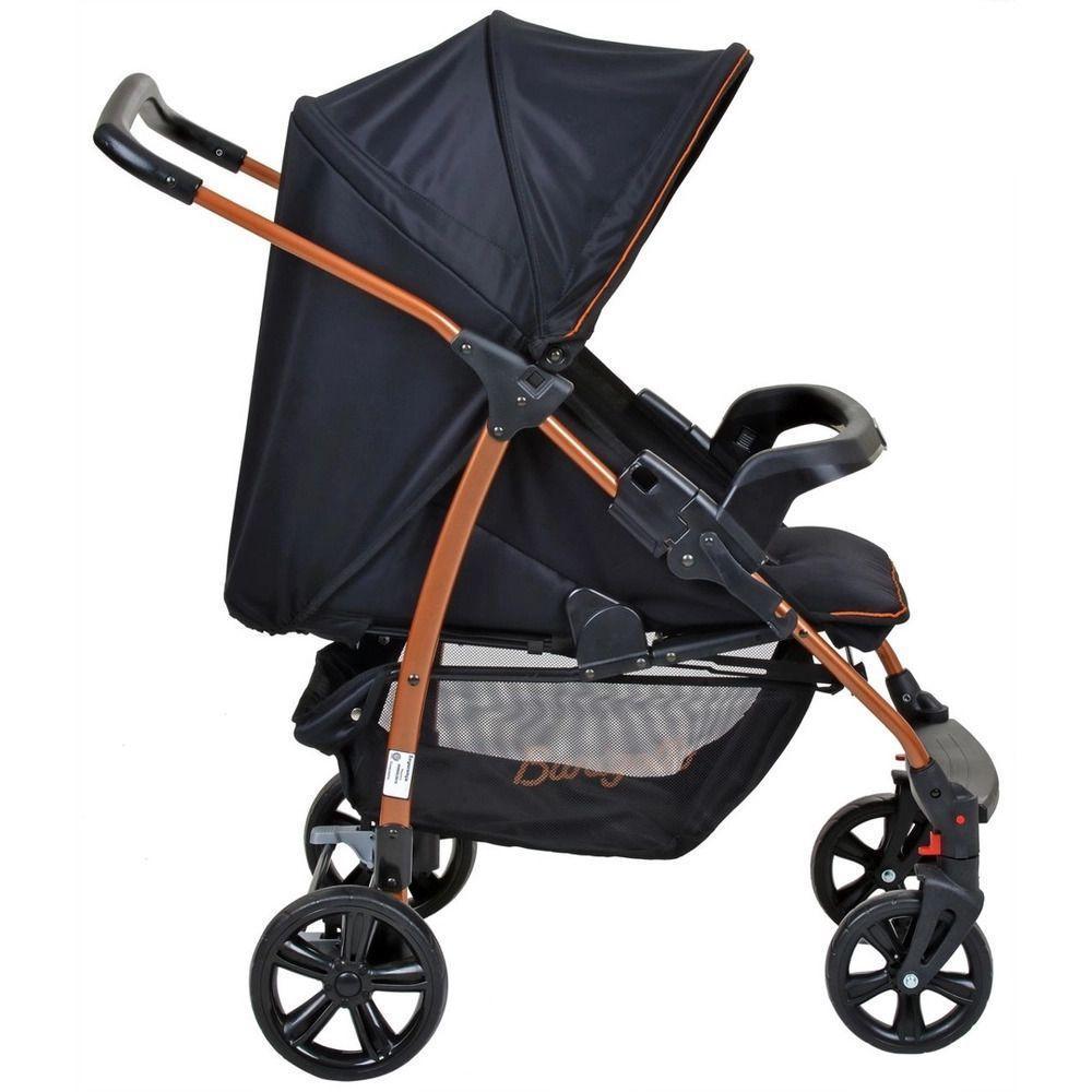 Travel System Burigotto Carrinho de Bebê com Bebê Conforto Ecco + Touring X Preto com Cobre - 6