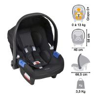 Travel System Burigotto Carrinho de Bebê com Bebê Conforto Ecco + Touring X Preto com Cobre - 3