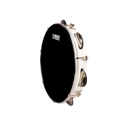 Pandeiro Profissional Abs Branco 10 Pol. Pele Preto Phoenix