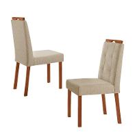 Kit 4 Cadeiras Maia Com Puxador Móveis Minas Cor Linho Bege - 2