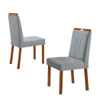Kit 2 Cadeiras Luna Com Puxador Móveis Minas Cor Linho Cinza - 2