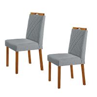 Kit 2 Cadeiras Dallas Com Puxador Móveis Minas Cor Linho Cinza - 1