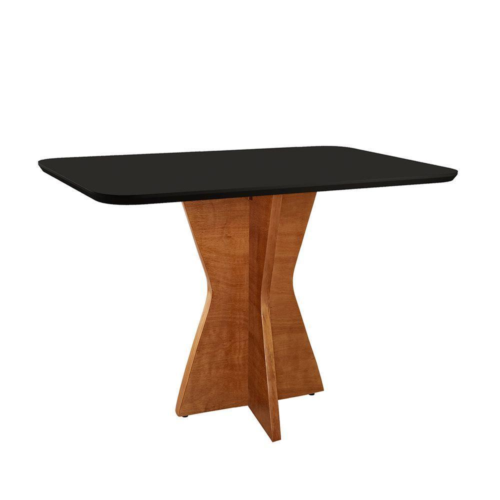 Mesa De Jantar Madri 120x80cm Tampo Retângular Vidro Móveis Minas Cor Preto - 1
