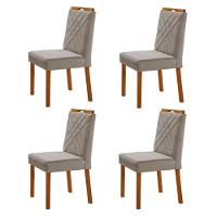 Kit 4 Cadeiras Dallas Com Puxador Móveis Minas Cor Veludo Cinza - 2