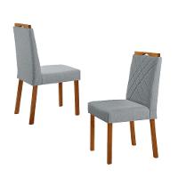 Kit 4 Cadeiras Dallas Com Puxador Móveis Minas Cor Linho Cinza - 2