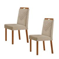 Kit 2 Cadeiras Maia Com Puxador Móveis Minas Cor Linho Bege - 1