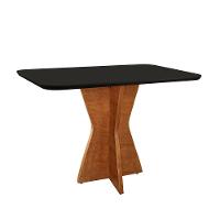 Mesa De Jantar Madri 140x80cm Tampo Retângular Vidro Móveis Minas Cor Preto - 1