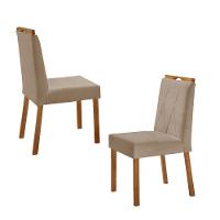 Kit 4 Cadeiras Bela Com Puxador Móveis Minas Cor Veludo Bege - 2