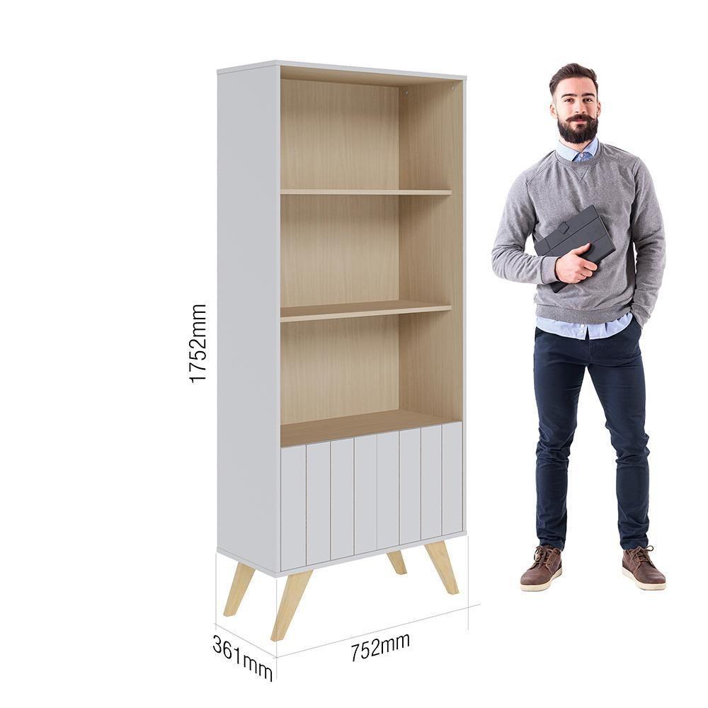 Rack Para Tv Até 50" Com Estante Moov Branco Fosco Tauari Nobre - 4