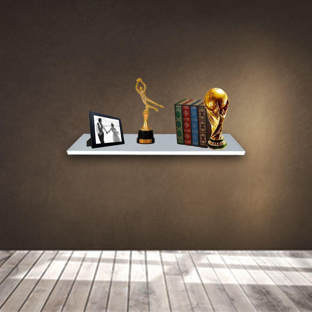 Prateleira Simples Branca 60X15 Cm Com Suporte Em Mdf - 5