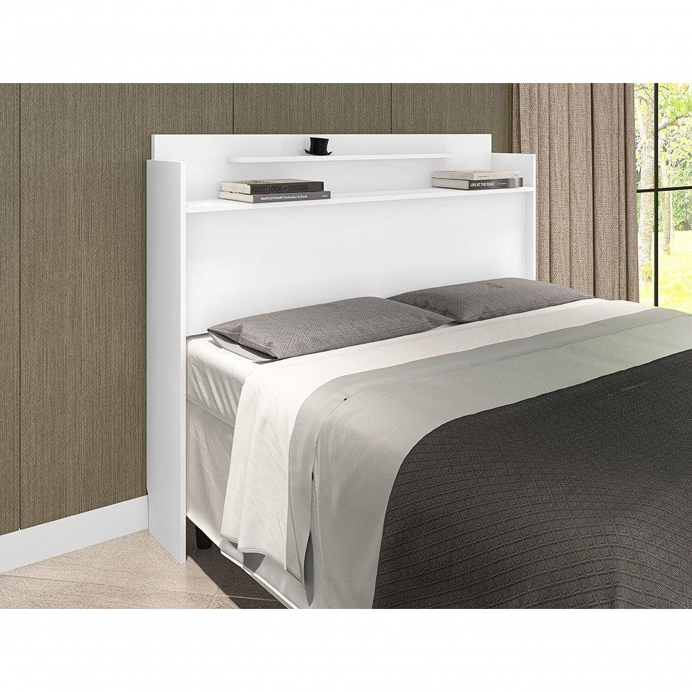 Cabeceira Box Casal Thayna Branco 1,38 - Framar Móveis - 1