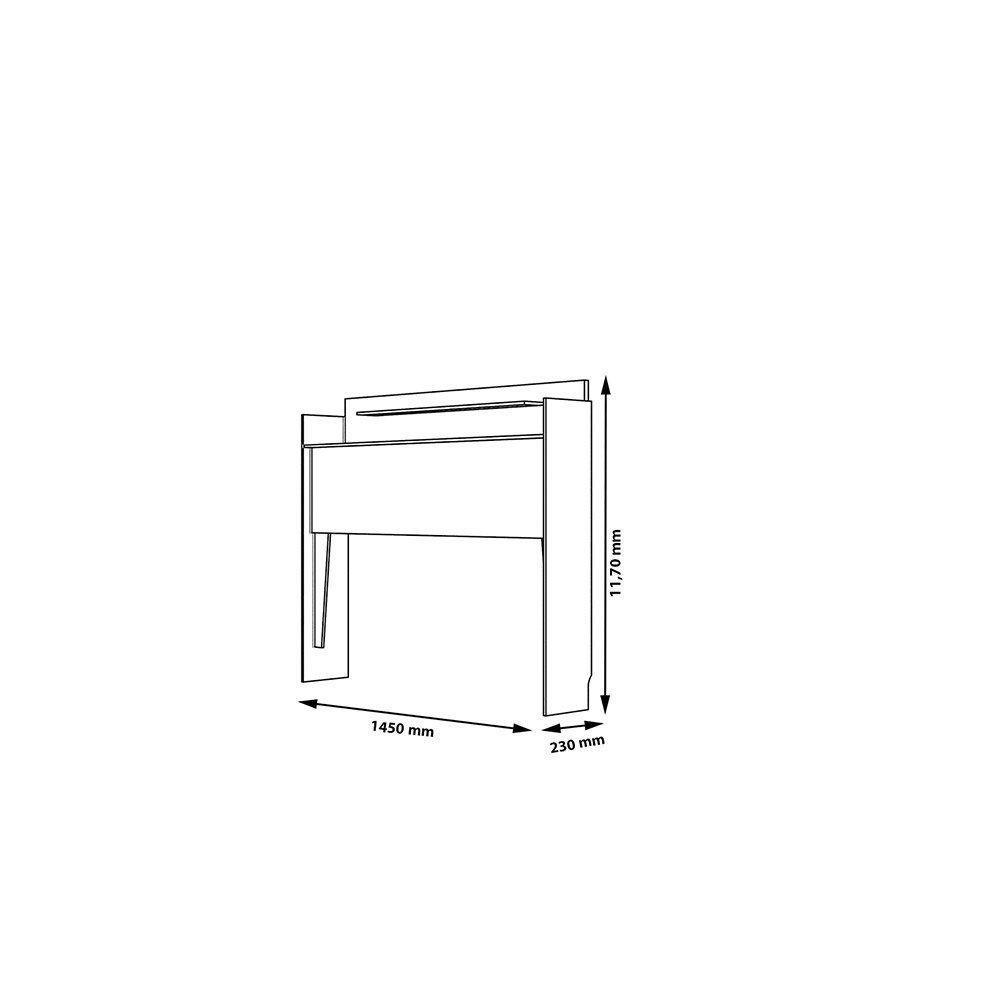 Cabeceira Box Casal Thayna Branco 1,38 - Framar Móveis - 3
