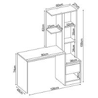 Escrivaninha Com Armário Morada Amêndola Grafito - Demóbile - 2