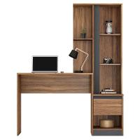 Escrivaninha Com Armário Morada Amêndola Grafito - Demóbile - 3