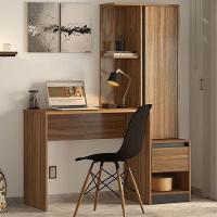 Escrivaninha Com Armário Morada Amêndola Grafito - Demóbile - 4