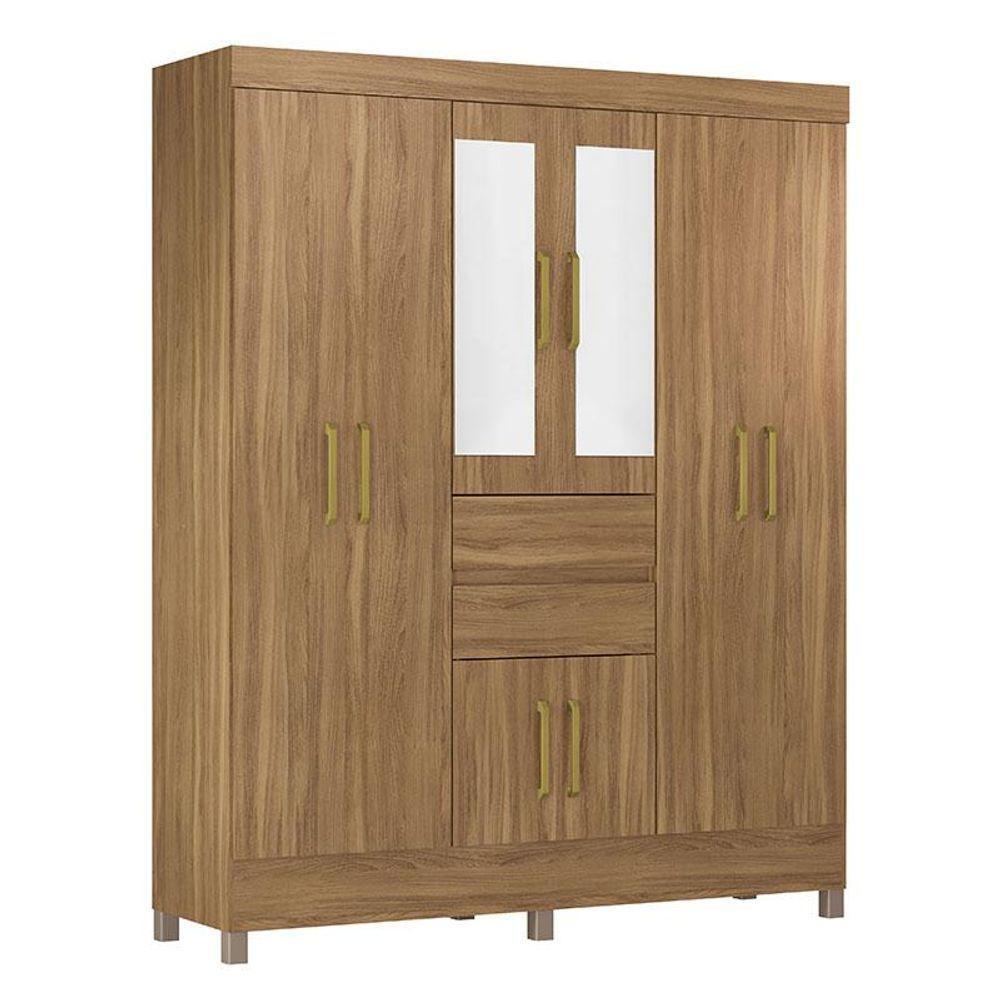 Guarda Roupa Casal Munique Amêndola Touch Com Espelho - Demóbile - 1