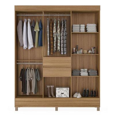 Guarda Roupa Casal Munique 8 Portas 2 Gavetas Amêndola Touch com Espelho MDP