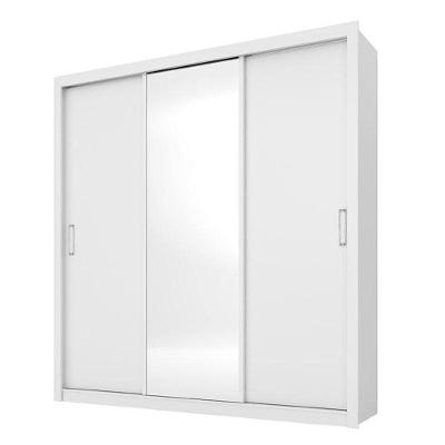 Guarda Roupa Casal Residence 3 Portas de Correr 2 Gavetas Branco MDP