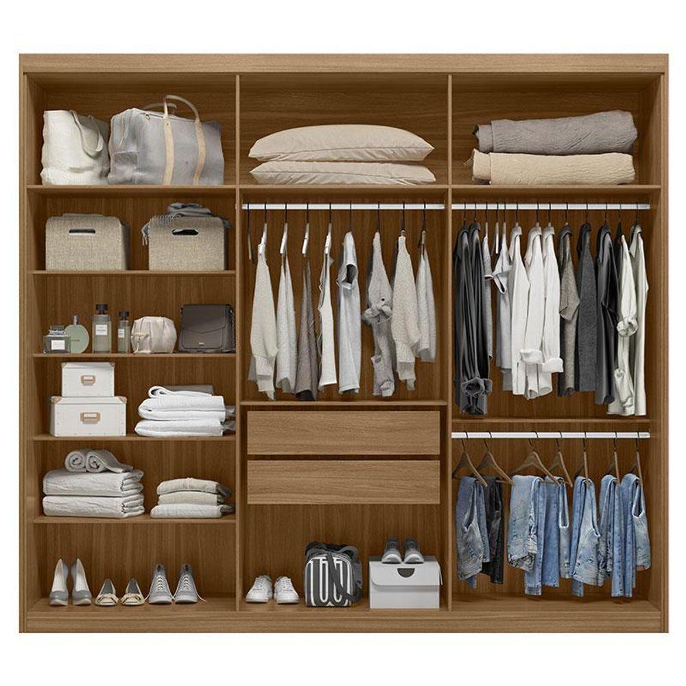 Guarda Roupa Casal Dalila 32215pe Amendola Off White Flex Com Pés - Demóbile - 3