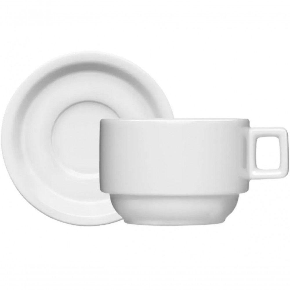 Conjunto 2 Xicaras Cha Com Pires Porcelana Barhotel Germer - 1