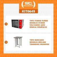 Forno Turbo Convec. Inox E Vermelho Fcsb4e 220v + Bancada Mes-004 - Venâncio 220v - 2