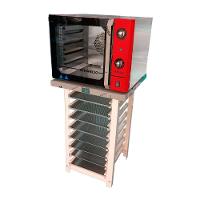 Forno Turbo Convec. Inox E Vermelho Fcsb4e 220v + Bancada Mes-004 + 8 Assadeiras - Venâncio 220v - 1