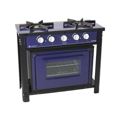 Fogão Industrial Com Forno 2 Bocas Duplas Bravo Br2bf Azul - Venâncio