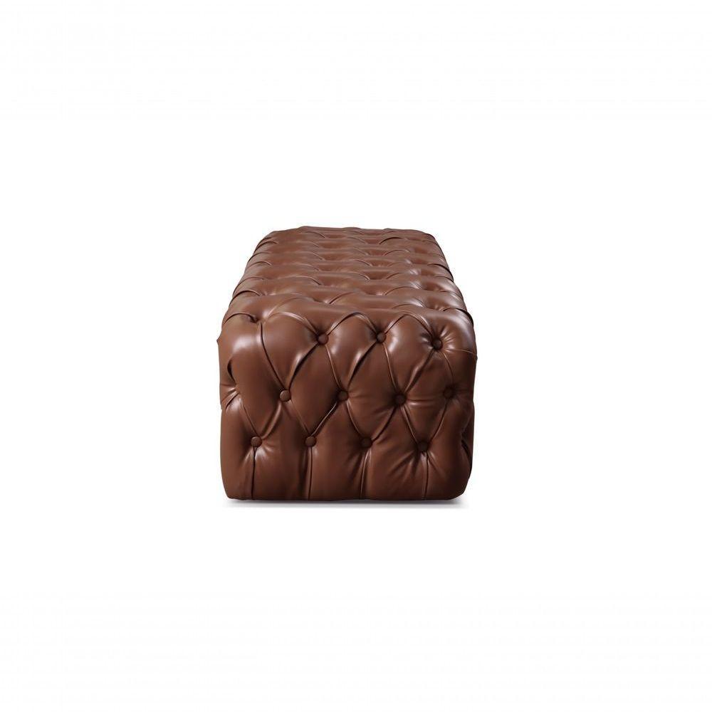Puff Duque Capitonê couro Ecológico Marrom 301 - 2