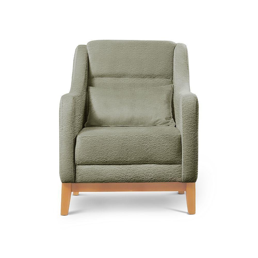 Poltrona Encosto Alto Para Sala áquila bouclé Verde 403 - 2