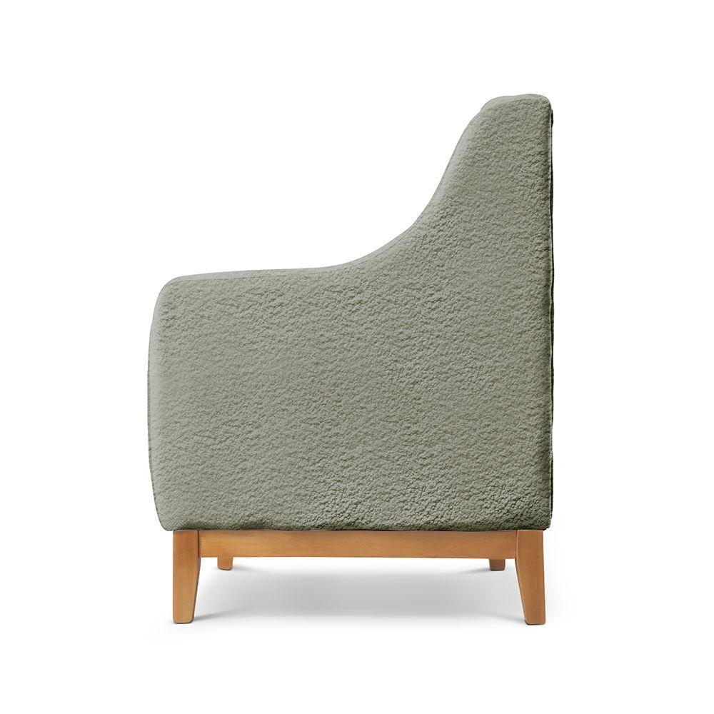 Poltrona Encosto Alto Para Sala áquila bouclé Verde 403 - 4