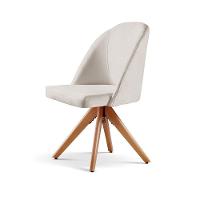 Poltrona Lua Base Giratória De Madeira linho Nude 100 - 2