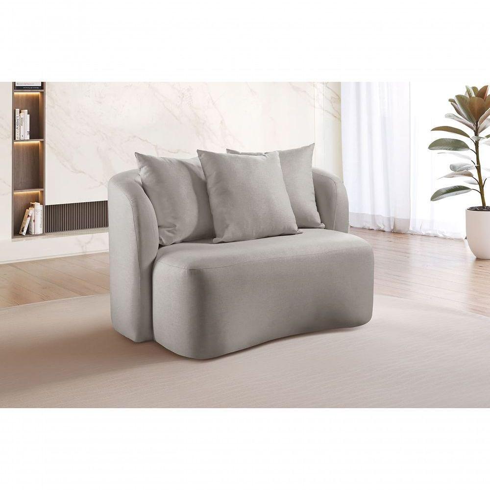 Sofá Curvo Orgânico Orion linho Cinza 101 - 2