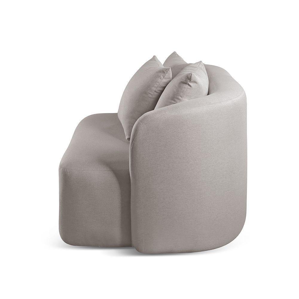 Sofá Curvo Orgânico Orion linho Cinza 101 - 5