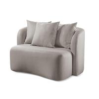 Sofá Curvo Orgânico Orion linho Cinza 101