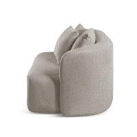 Sofá Curvo Orgânico Orion bouclé Cinza 401 - 3